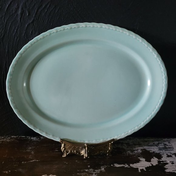 Vintage Vernon Kilns Native California Platter, Mint Green 13.5 ", Shabby Chic - Picture 1 of 5